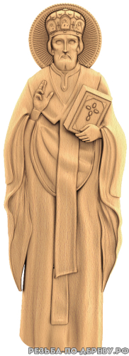 Резная икона Николай Чудотворец из дерева